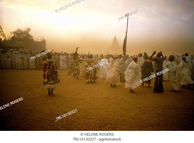 Omdurman Sudan Dervish Dancers Dancing In A Sandstorm