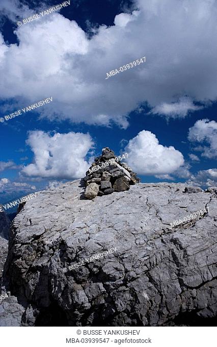 Austria, Vorarlberg, Montafon, Rätikon, Schesaplana, rock cairns