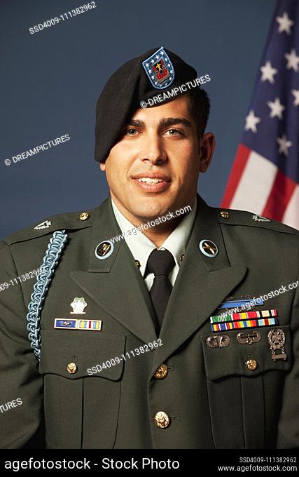 Caucasian soldier in uniform
