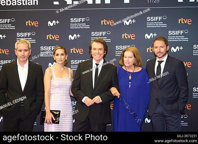 Raphael, Natalia Figueroa. Jacobo Martos, Alejandra Martos, Manuel Martos attended 'Raphaelismo' Red Carpet during 69th San Sebastian International Film...