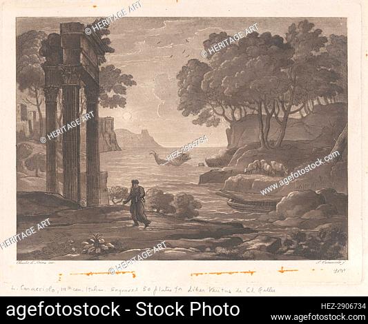 Seascape, after Claude Lorrain's Liber Veritatis, 1815. Creator: Ludovico Caracciolo