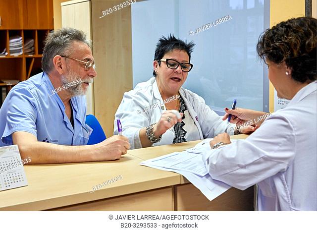 Reception of medical consultations, Oncology, Hospital Donostia, San Sebastian, Gipuzkoa, Basque Country, Spain