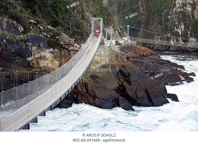 Suspension bridge over Storms River, Tsitsikamma National Park, Garden Route, Eastern Cape, South Africa