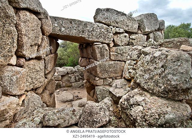 Italy, Sardegna, Arzachena, prehistoric site Albucciu Nuraghe, typical of the granitic landascape of the Gallura region