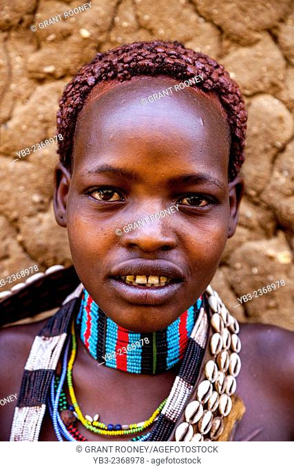 A Portrait Of A Girl From The Hamer Tribe, The Monday Market, Turmi, The Omo Valley, Ethiopia
