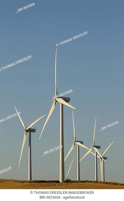 Windmills on a wind farm near Zahara de los Atunes, Cádiz province, Andalucía, Spain
