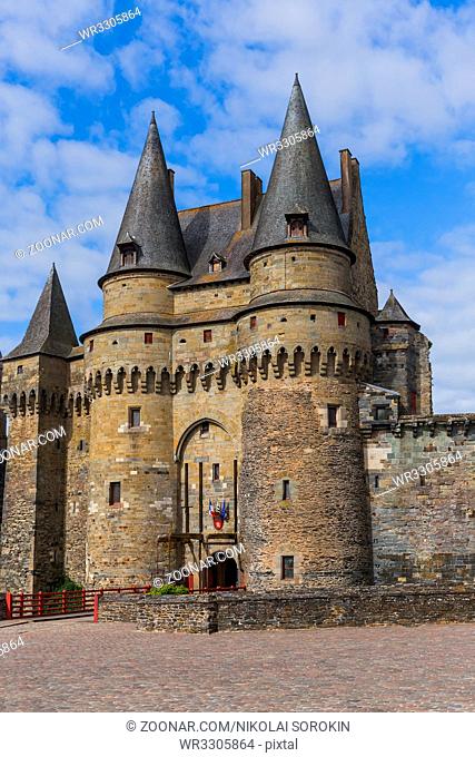 Castle of Vitre in Brittany - France - travel and architecture background