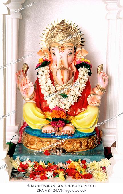 Ganesh ganpati Festival Elephant head Lord procession , Bombay mumbai , maharashtra , india