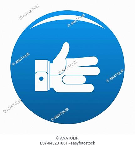 Hand abstract icon blue circle isolated on white background