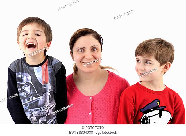 portrait of a mother and her sons