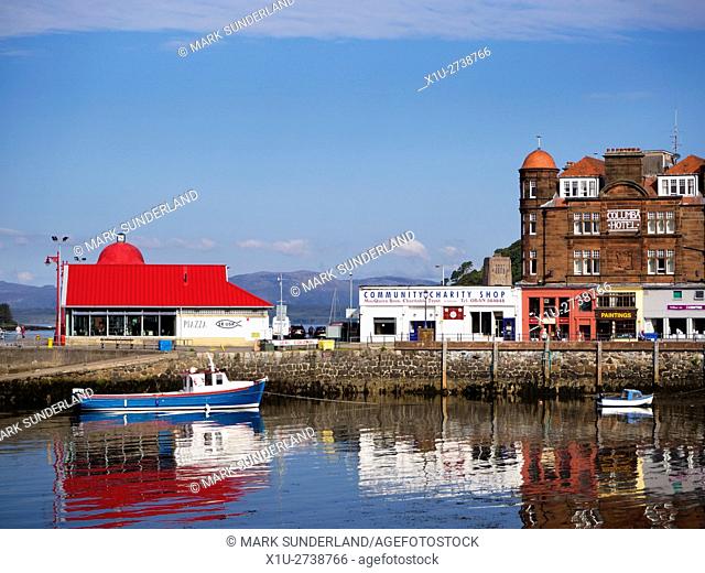 North Pier and Columba Hotel at Oban Argyll and Bute Scotland