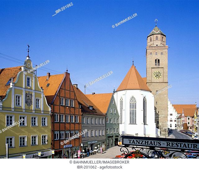 Donauwoerth Bavarian Swabia Bavaria Germany town parish church Our Lady in the Reichstrasse built 1444 by Hans Knebel