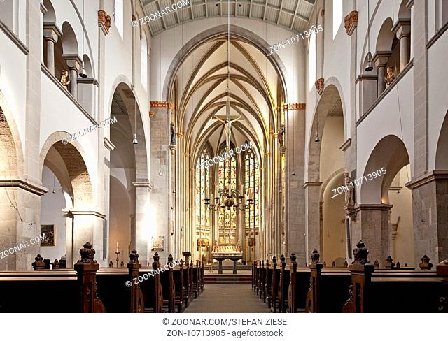 St. Ursula, Romanische Kirche, Langhaus und Chor, Koeln, Rheinland, Nordrhein-Westfalen, Deutschland, Europa