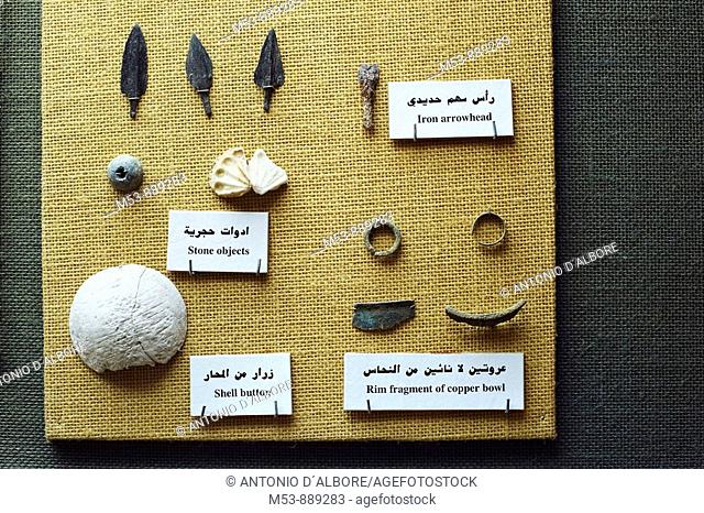 ancient artifacts. National Museum of Ras al-Khaimah. Ras al-khaimah emirate. united arab emirates. middle east