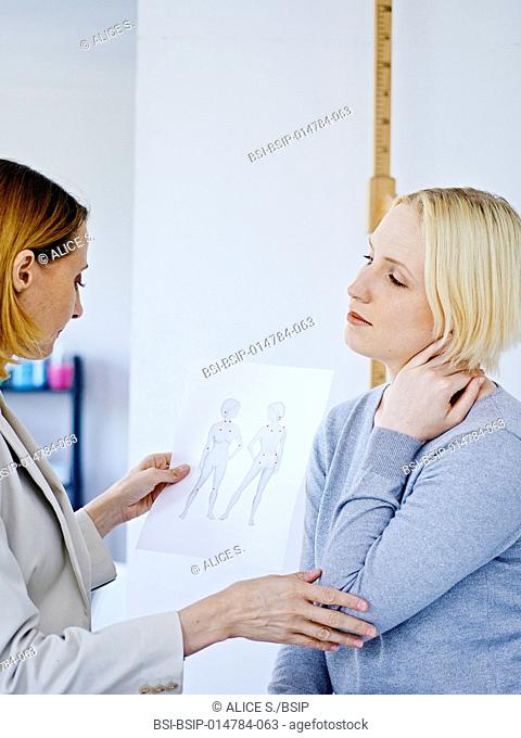 Female patient suffering from fibromyalgia