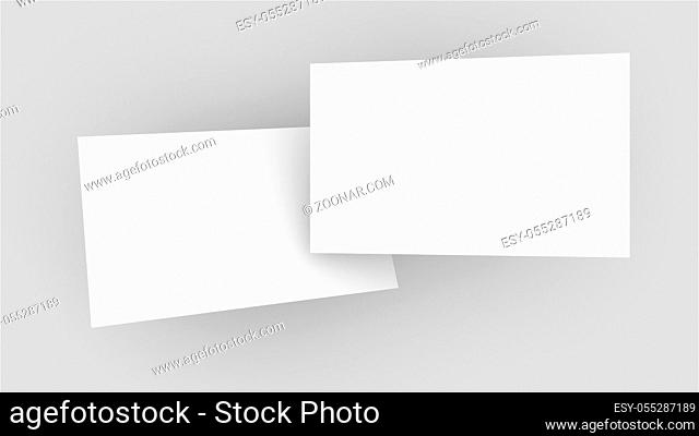 3d rendering business card mockup. Computer generated two vertical rectangular plates in a white background