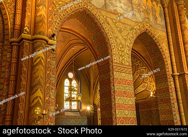Matthias Church- interior, Budapest, Central Hungary, Hungary