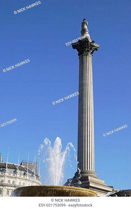 Nelsons Column. Trafalgar Square. London. UK