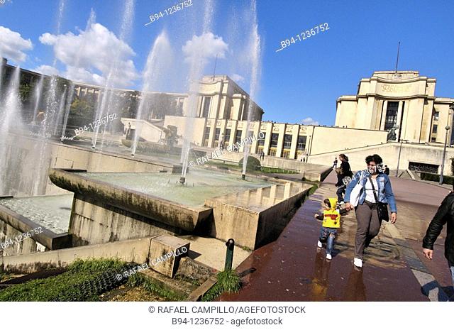 Gardens of the Trocadero: Chaillot Palace and Warsaw Fountain by Roger-Henri Expert, Paris, France