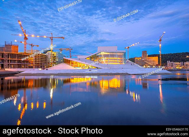 Oslo, Norway - May 7, 2017: Oslo Opera House at Oslofjord in Oslo city, Norway