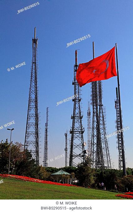 broadcasting towers on Camlica hill, Turkey, Istanbul