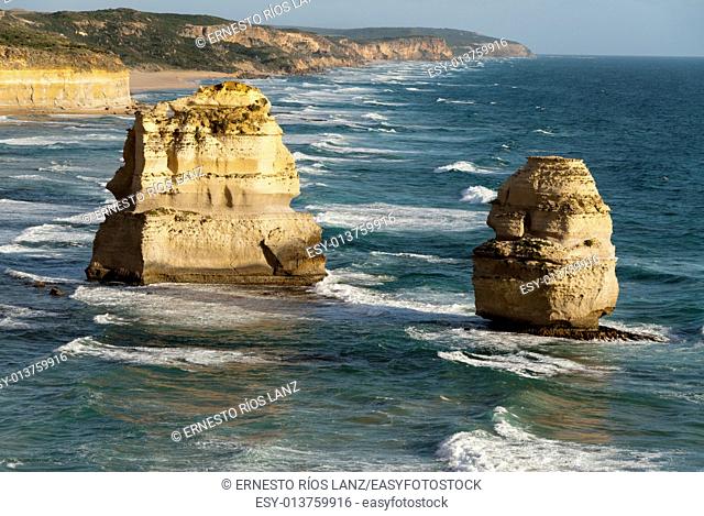 The Twelve Apostles is a set of cliffs located on the southern coast of Australia, Port Campbell National Park. . The site is accessed from Melbourne along the...