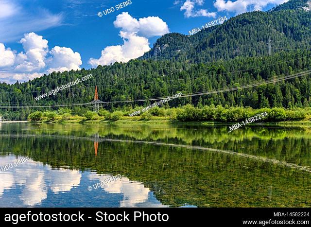 Germany, Bavaria, Werdenfelser Land, Krün, Isar reservoir