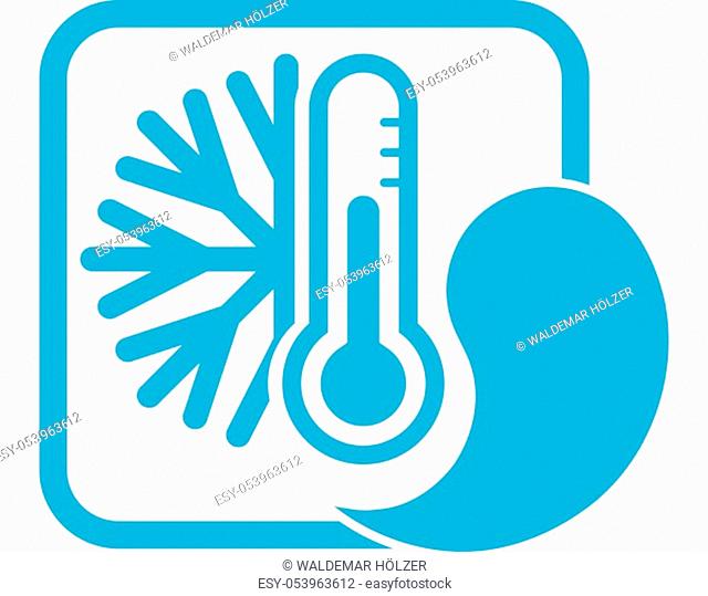 Drop, snowflake, thermometer, air conditioning, temperature, logo