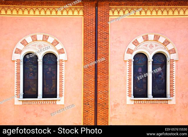 abbiate varese rose window church italy the old wall terrace church bell tower