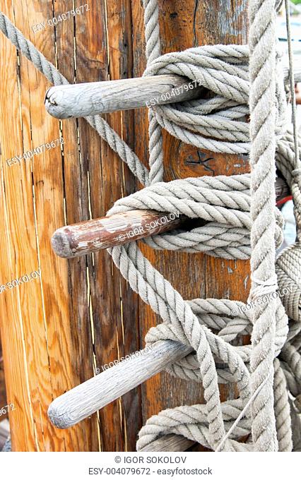 Rigging of an ancient sailing vessel