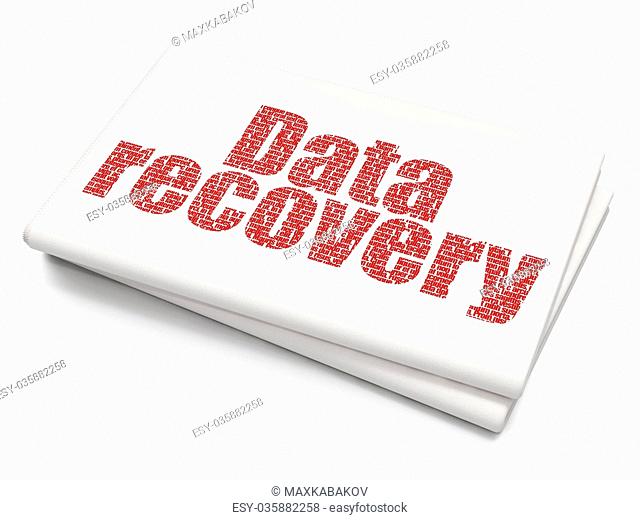 Data concept: Data Recovery on Blank Newspaper background