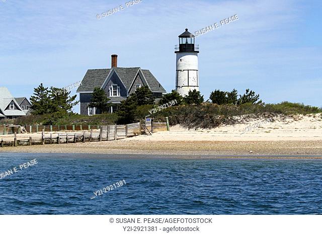 Sandy Neck Lighthouse, Cape Cod, Massachusetts, United States, North America. Editorial use only