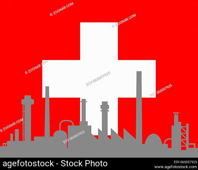 Industrie und Fahne der Schweiz
