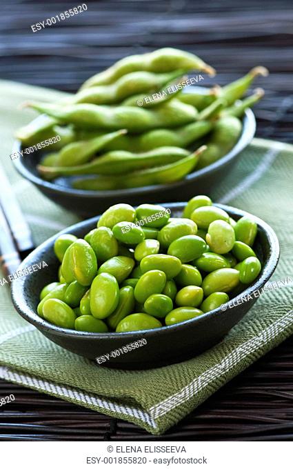 Soy beans in bowls