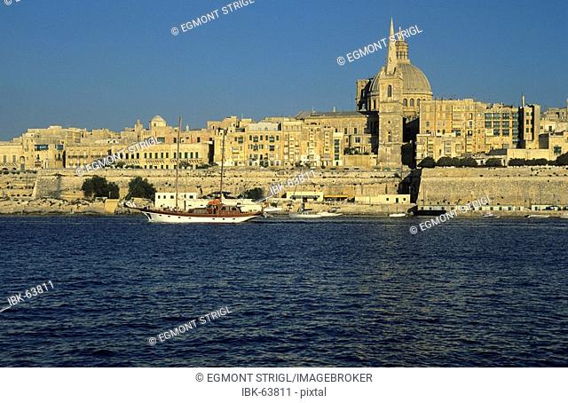 View from Manoel Island over the historic center of Valetta, Malta