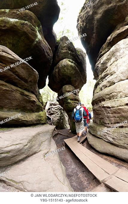 'Bledne Skaly'- rock formations in Sudety Mountains, National Park, Poland, Europe