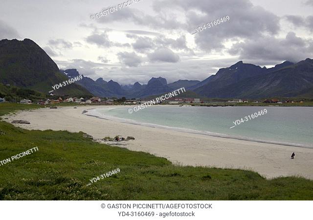 Ramberg beach. Ramberg is a village on the island of Flakstadøya in the Lofoten archipelago in Nordland county, Norway. The village is also the administrative...