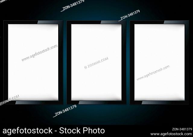 Blank advertising billboard on wall with copy space for your announcement