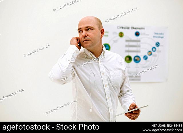 Businessman talking via cell phone