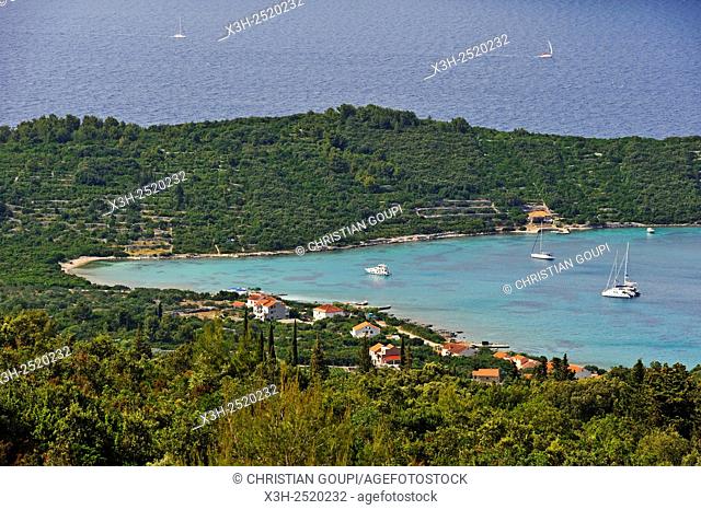 bay of Kneze Kneza on the north coast of Korcula island, Croatia, Southeast Europe