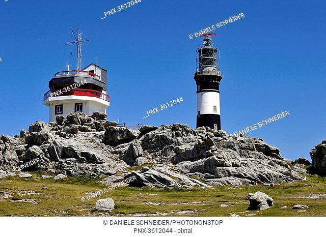 France, Brittany, Finistere, the Creach lighthouse and Semaphore on the Ouessant Island