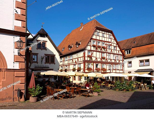 Lower market square, Lohr at the Main, Spessart, Lower Franconia, Franconia, Bavaria, Germany