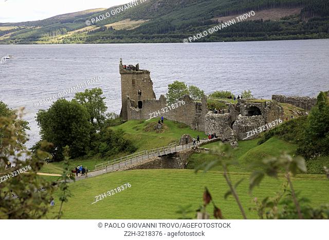 Urquhart Castle at Loch Ness lake, Scotland, Highlands, United Kingdom
