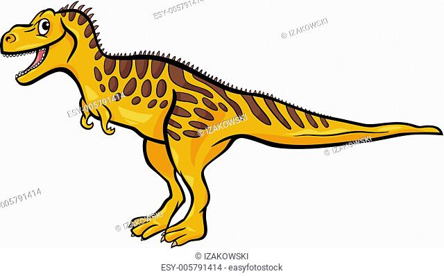 cartoon illustration of tarbosaurus dinosaur