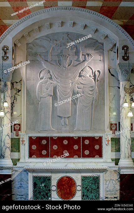 LONDON/UK - MARCH 21 : Decorated Wall and Ceiling in Westminster Cathedral London on March 21, 2018