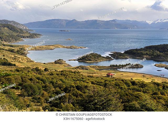 Wulaia Bay, Navarino island, Tierra del Fuego, Patagonia, Chile, South America