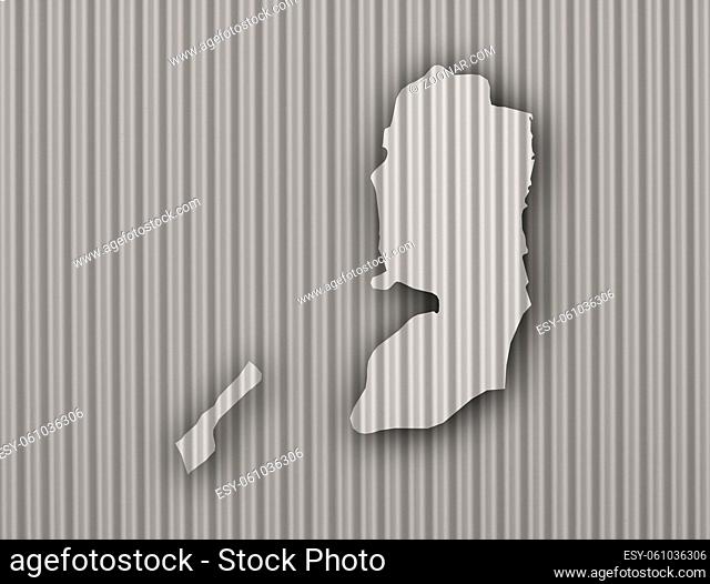 Karte von Palästina auf Wellblech - Map of Palestine on corrugated iron