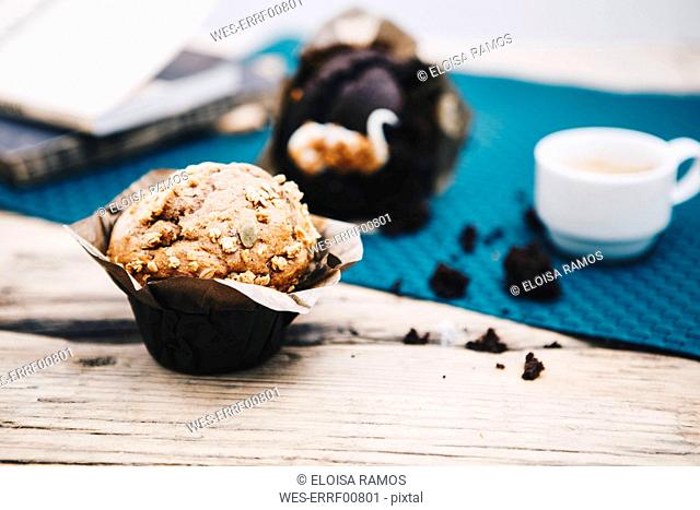 Home-baked muffin with muesli