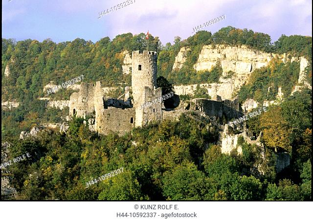 10592337, Old castle Bech, castle ruins, lovely bank, canton Jura, scenery, Switzerland, Europe, canton Solothurn