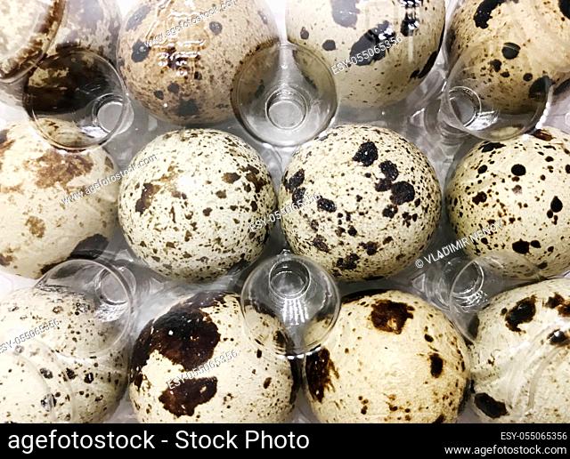Image Of Fresh Quail Eggs In A Package
